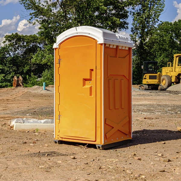 how often are the portable restrooms cleaned and serviced during a rental period in Linwood